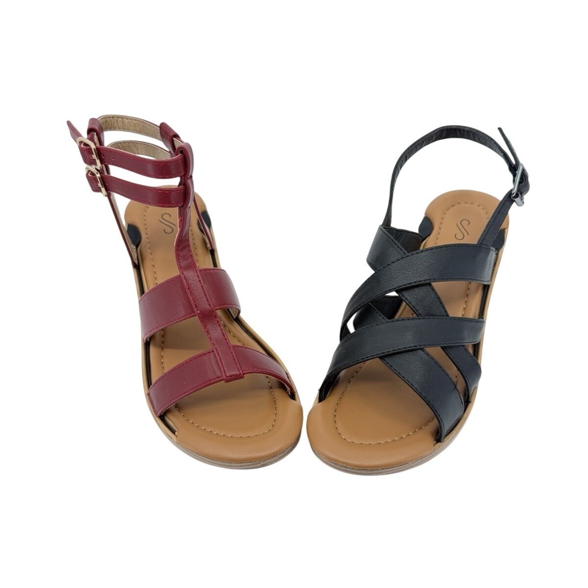 New Size 6 Solely Jane Brown Stripe Base W/ Phoenix Onyx + Jamaica Red Tops